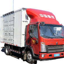 Cheap price HOWO 4x2 light duty 10 tons van cargo truck for sale